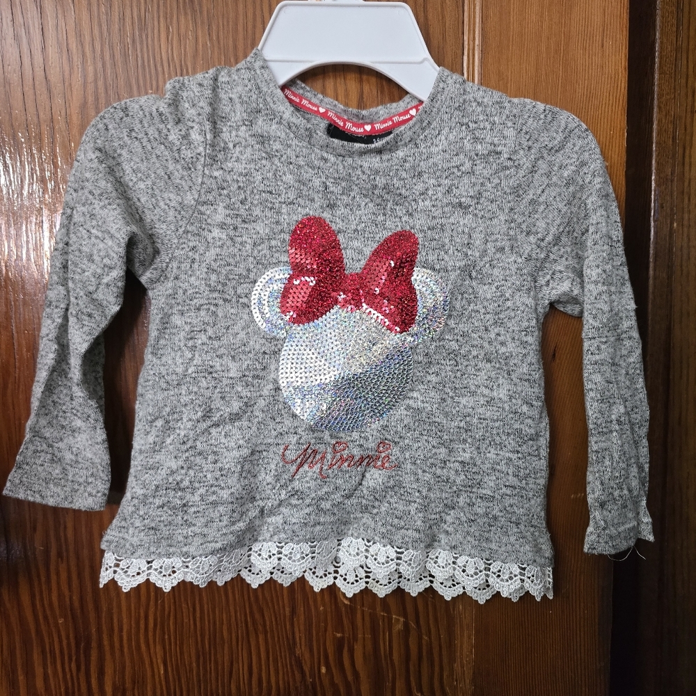 Girls Disney Minnie Mouse Sequin Sweater Size 3-4